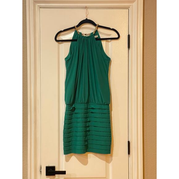 Emerald Green Cache Halter Dress Size 2 - Picture 2 of 9
